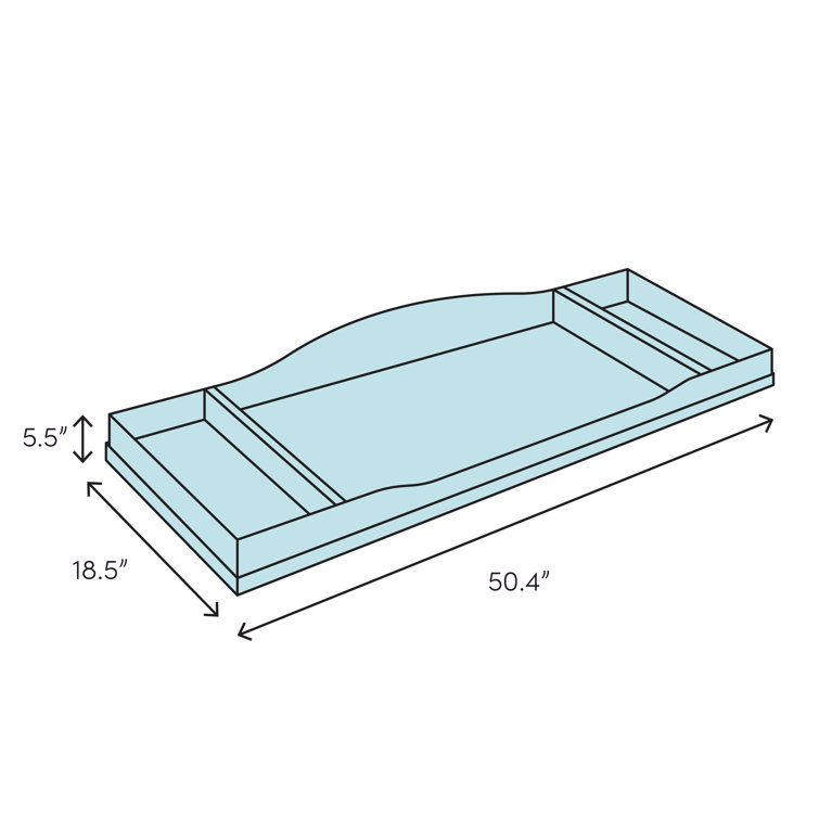 Changing table outlet topper dimensions